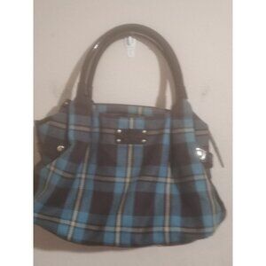Kate Spade Plaid Satchel in Brown and Blue